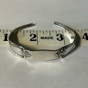 Vintage Silver Floral Cuff Bracelet- Oneida flatware